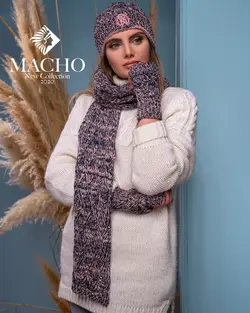 ست شال و کلاه و دستکش طرح پولک Roberto Cavalli ماچو 1781