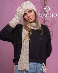 ست شال و کلاه و دستکش طرح پولک Roberto Cavalli ماچو 1777