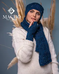 ست شال و کلاه و دستکش طرح پولک Roberto Cavalli ماچو 1776