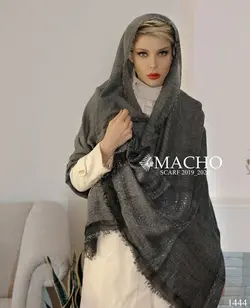 شال نخ پاییزه و زمستانی دستک پولک ماچو 1444