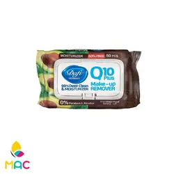 دستمال مرطوب پاک کننده آرایش حاوی Q10 و عصاره آووکادو 50 عددی دافی