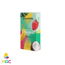 کاندوم چرچیلز Churchills مدل Tropical بسته 12 عددی