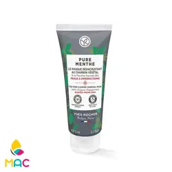 ماسک تسکین دهنده و پاکسازی کننده ذغال فعال مدل PURE MENTHE مناسب پوست های چرب و جوش دار حجم 75 میل ایوروشه