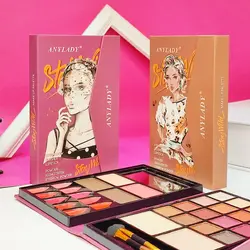 پلت کیفی چندکاره سایه و رژ و هایلایتر و رژگونه انی لیدی (ANYLADY MAKE UP PALETTE MODEL : 8663T)