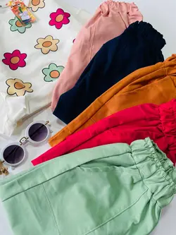 کراپ شلوار دخترانه گل گلی