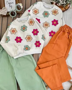 کراپ شلوار دخترانه گل گلی