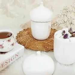 قندان بلوط سرامیکی رنگ سفید