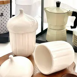 قندان بلوط سرامیکی رنگ سفید