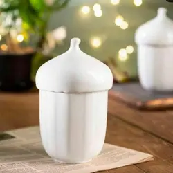 قندان بلوط سرامیکی رنگ سفید