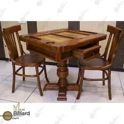 میز تمام چوب تخته نرد و شطرنج