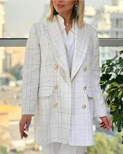 پالتو کتی شانل زنانه کوتاه آستردار پاییزی و زمستانه مزونی مجلسی گرم جدید دکمه دار بسیار پرفروش اورجینال ترک palto coat chanel