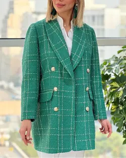 پالتو کتی شانل زنانه کوتاه آستردار پاییزی و زمستانه مزونی مجلسی گرم جدید دکمه دار بسیار پرفروش اورجینال ترک palto coat chanel