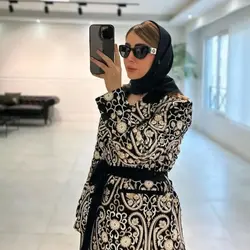 مانتو مخمل سوزندوزی شیک و خاص و لاکچری ترک