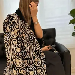 مانتو مخمل سوزندوزی شیک و خاص و لاکچری ترک