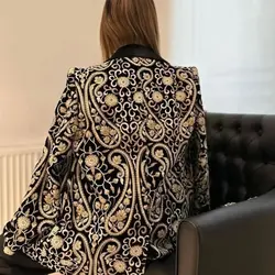 مانتو مخمل سوزندوزی شیک و خاص و لاکچری ترک