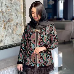 کت مخمل ترمه دوزی جذاب و لاکچری ترک