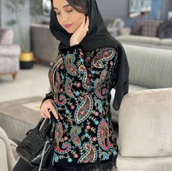 کت مخمل ترمه دوزی جذاب و لاکچری ترک