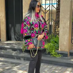 مانتو مخمل سوزندوزی