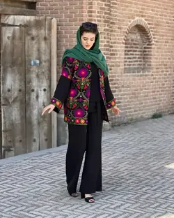 مانتو مخمل سوزندوزی