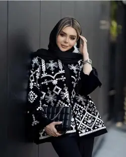 مانتو مخمل اطلس آینه کاری هندی