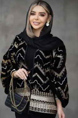 کت مخمل زمرد شیک و جذاب سوزندوزی هندی