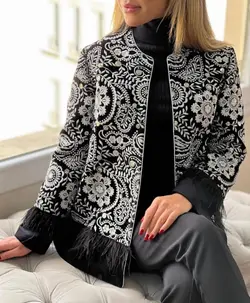 مانتو مخمل سوزندوزی هندی