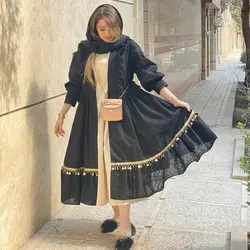 مانتو وال کتان خامه دوزی