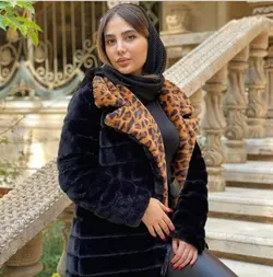 پالتو خز و چرم پله ای زنانه ترک