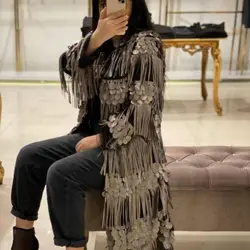 مانتو ژاکارد مشکی مجلسی ترک