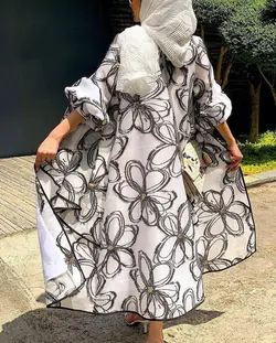 مانتو ژاکارد ارگانزا طرح گل ترک