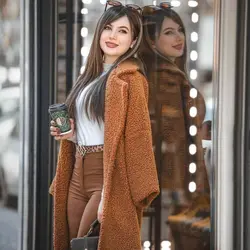 پالتو خز تدی قهوه ای بلند ترک