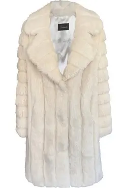 پالتو خز سفید پله ای اصل کره