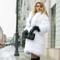 پالتو خز سفید پله ای اصل کره