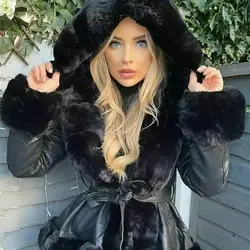 پالتو خز و چرم عروسکی کوتاه ترک