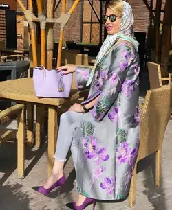 مانتو ژاکارد مجلسی طرح گل لاکچری ترک