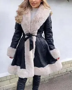 پالتو خز و چرم عروسکی بلند ترک