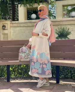 مانتو ژاکارد ابریشم گلدار ترک