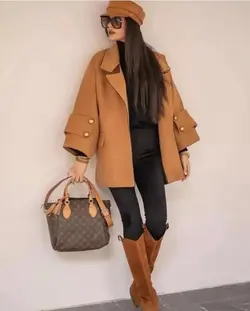 پالتو فوتر شتری و مشکی کوتاه زنانه ترک