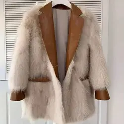 پالتو خز روباهی و چرم اورجینال ترک