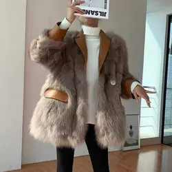 پالتو خز روباهی و چرم اورجینال ترک