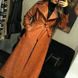 پالتو چرم پوست ماری آستردار اورجینال ترک