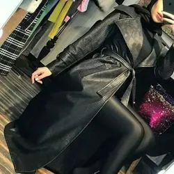 پالتو چرم پوست ماری آستردار اورجینال ترک