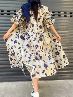 مانتو ژاکارد کسمه گلدار شیک ترک