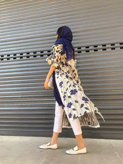 مانتو ژاکارد کسمه گلدار شیک ترک