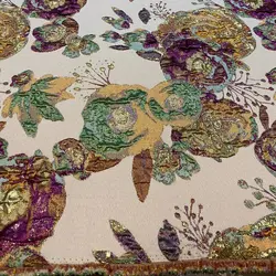 مانتو تور لیزرکات و کرپ رنگارنگ گلدار برجسته ترک