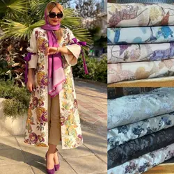 مانتو تور لیزرکات و کرپ رنگارنگ گلدار برجسته ترک