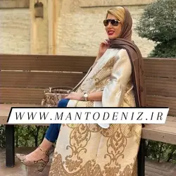 مانتو ژاکارد پنل دار لاکچری ترک