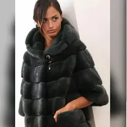 پالتو خز مشکی پله ای کره