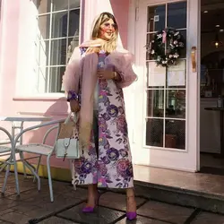 مانتو ژاکارد گل برجسته مجلسی ترک