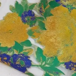 مانتو ژاکارد ارگانزا سبز گلدار لاکچری ترک